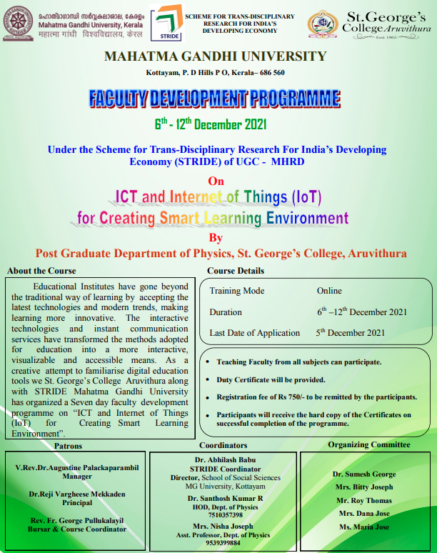 FDP - ICT and Internet of Things (IoT) for Creating Smart Learning Environment